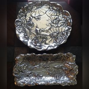 Arthur Court 1994 Frog Design Platter set both pieces for the price